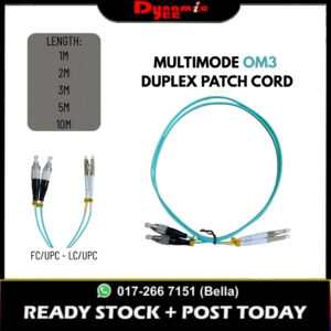 OM3 DUPLEX Multimode Fiber Patch Cord Cable FC/UPC-LC/UPC 2.0mm AQUA (1|2|3|5|10M) PCM101