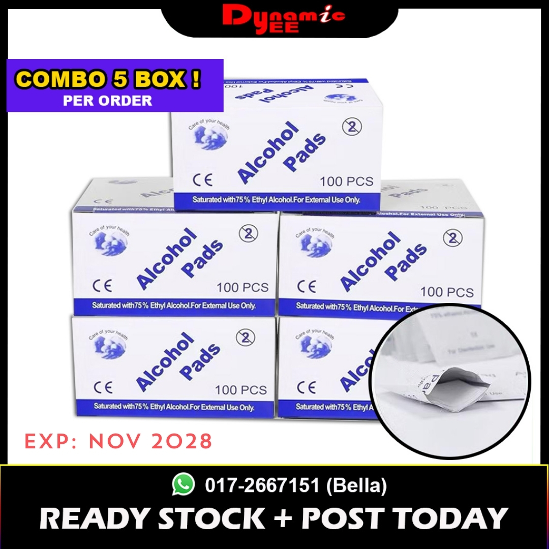 【5 BOX】Alcohol Pad Disposable 3x6cm & 6x6cm Cotton Sheets Disinfection Wipes Sterile AP101