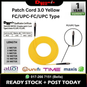 Patch Cord Single Mode FC/UPC-FC/UPC Simplex 3.0mm PC101