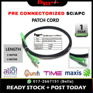 Pre Connectorized FTTH UG Drop Fiber Single Mode Indoor SC/APC – SC/APC PR201