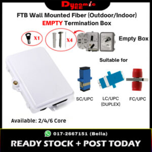 2/4/6-port FTB Wall Mounted Fiber Termination Box Empty - FDB203