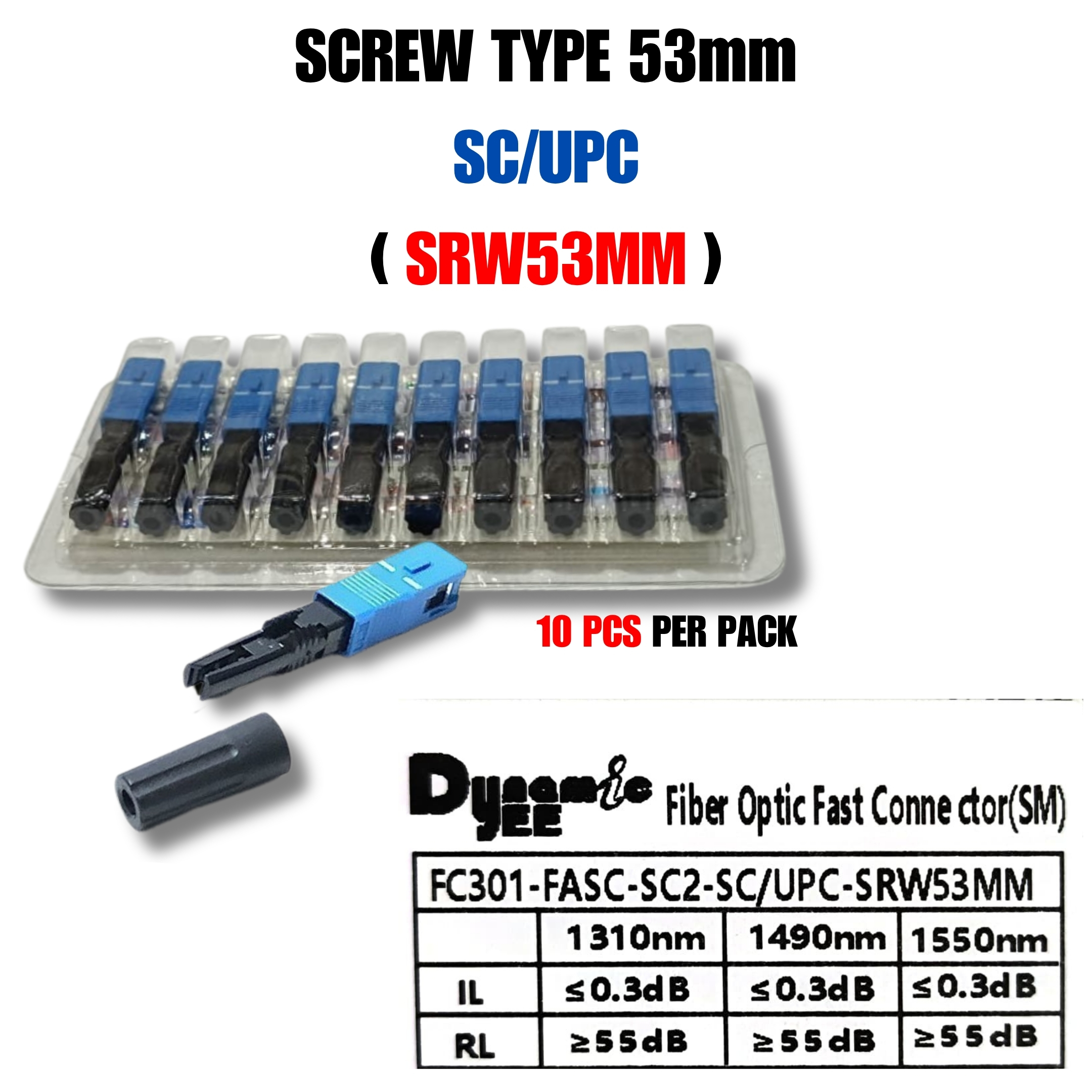 SC/UPC FTTH Fiber Optic Fast Connector FASC Single Mode Fast Connector FC301 - Image 4