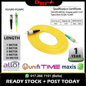 Patch Cord Single Mode FC/UPC-FC/APC Simplex 3.0 PC201