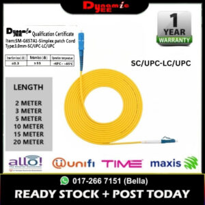Patch Cord Single Mode SC/UPC-LC/UPC Simplex 3.0mm PC401