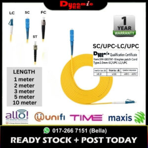 Patch Cord Single Mode SC/UPC-LC/UPC Simplex 2.0mm PC501