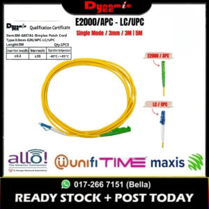 Patch Cord Single Mode E2K/APC - LC/UPC Simplex 3.0mm PC502