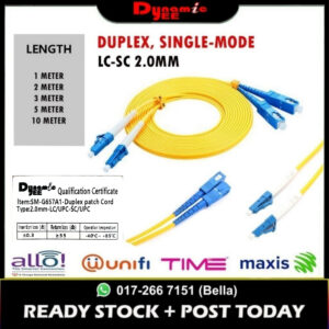 Patch Cord Single Mode LC/UPC - SC/UPC Duplex 2.0mm PC801