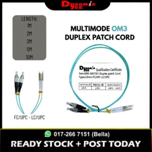 OM3 DUPLEX Multimode Fiber Patch Cord Cable FC/UPC-LC/UPC 2.0mm AQUA (1|2|3|5|10M) PCM101
