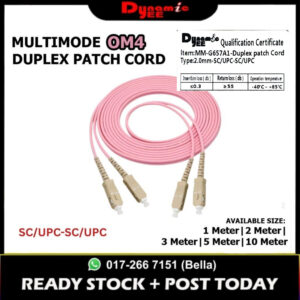 Patch Cord Multimode OM4 SC/UPC-SC/UPC Duplex 2.0mm PCM201