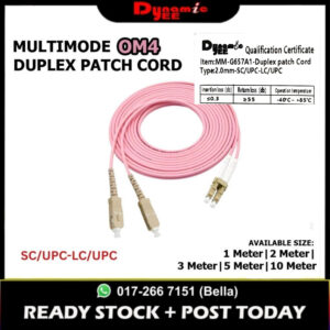 Patch Cord Multimode OM4 SC/UPC-LC/UPC Duplex 2.0mm PCM201