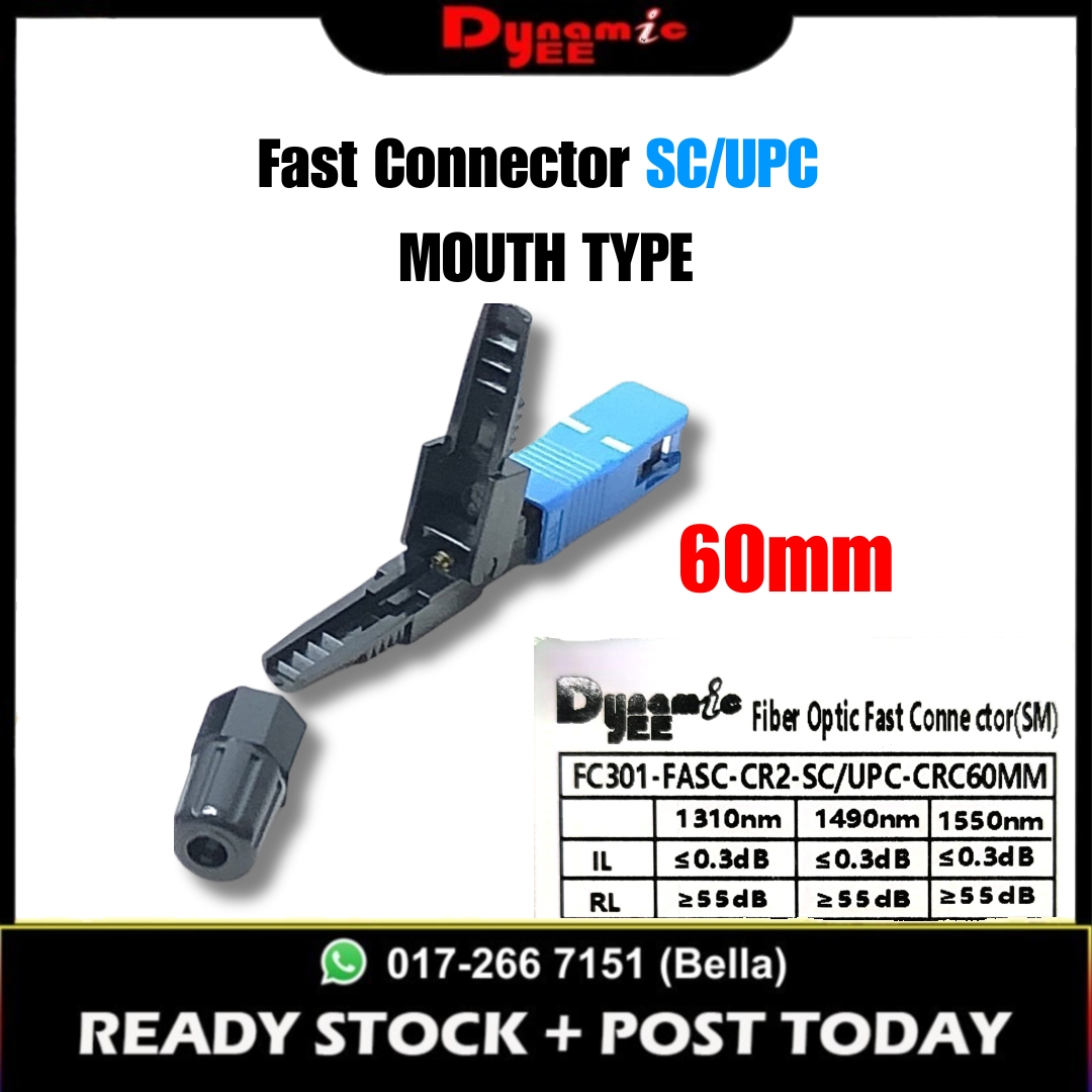 SC/UPC FTTH Fiber Optic Fast Connector FASC Single Mode Fast Connector FC301