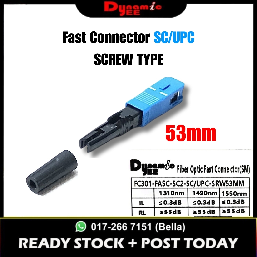 SC/UPC FTTH Fiber Optic Fast Connector FASC Single Mode Fast Connector FC301