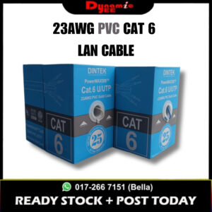 Dintek Cat.6 U/UTP Solid Cable 23AWG (Blue/Light Gray) -305M/Box