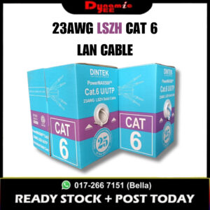 DINTEK LSZH Cat.6 U/UTP Solid Cable 23AWG (Blue/Light Gray) -305M/Box