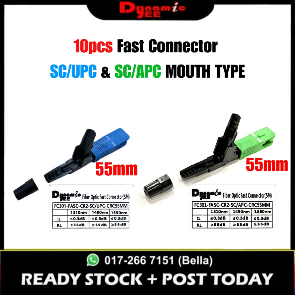 10PCS SC/UPC & SC/APC FTTH Fiber Optic Fast Connector FASC Single Mode ...