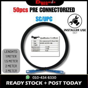 50 Pieces Pre Connectorized SC/UPC (Blue Core) Patch Cord FRP PR10