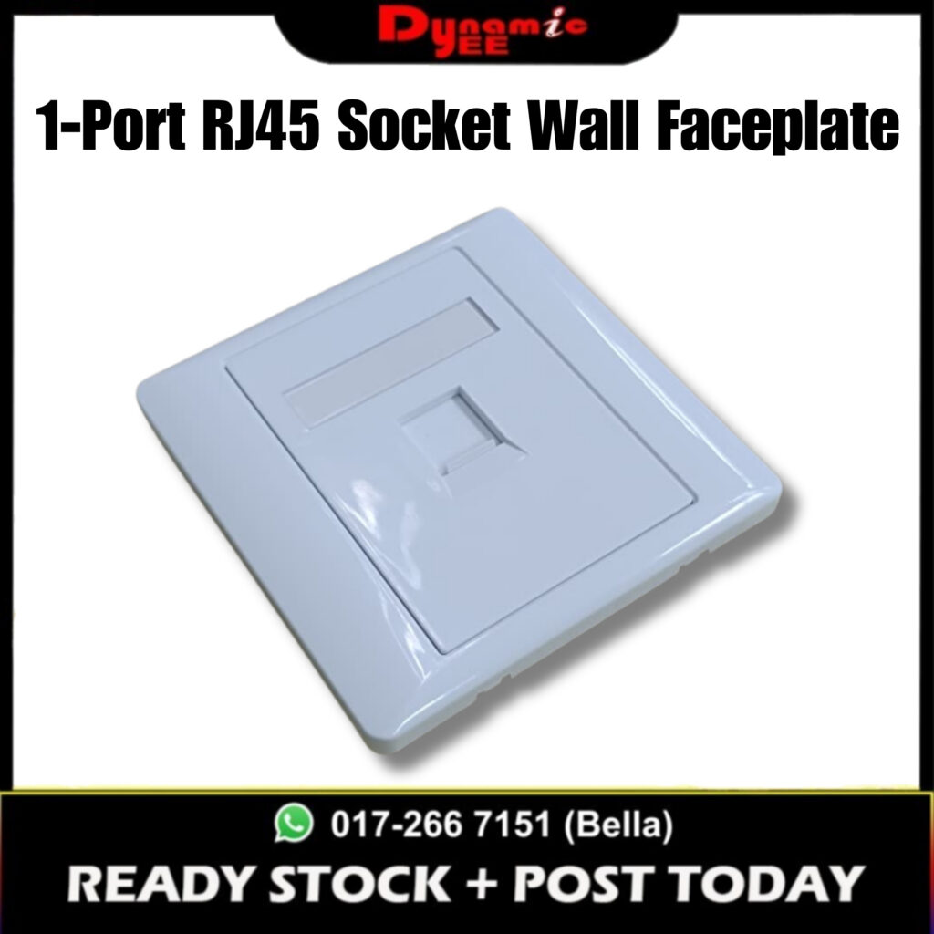 1-Port RJ45 CAT6 Socket Wall Faceplate Network LAN Wall Plate