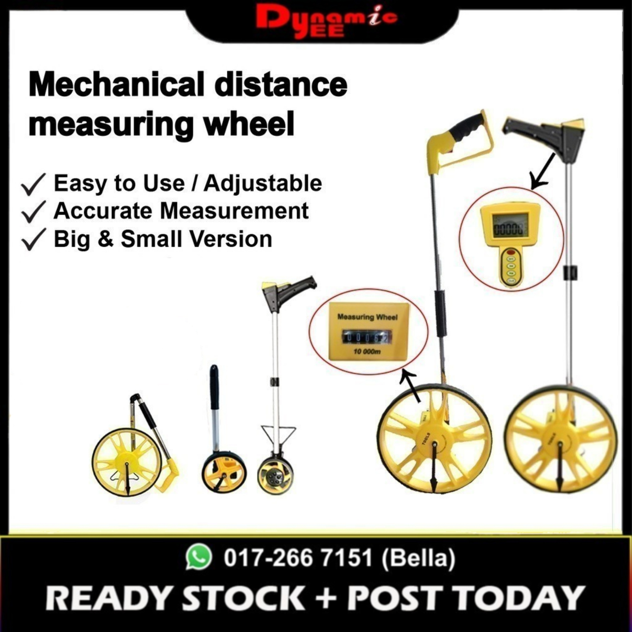 Digital Display Distance Measuring Wheel Mechanical Wheel Roller MW101