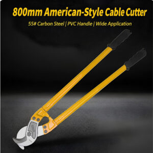 DELI 800mm 32 Inch Heavy Duty Cable Cutter C55 Carbon Steel PVC Handle Wire Cutter Copper Aluminium Cable Snips DL80032