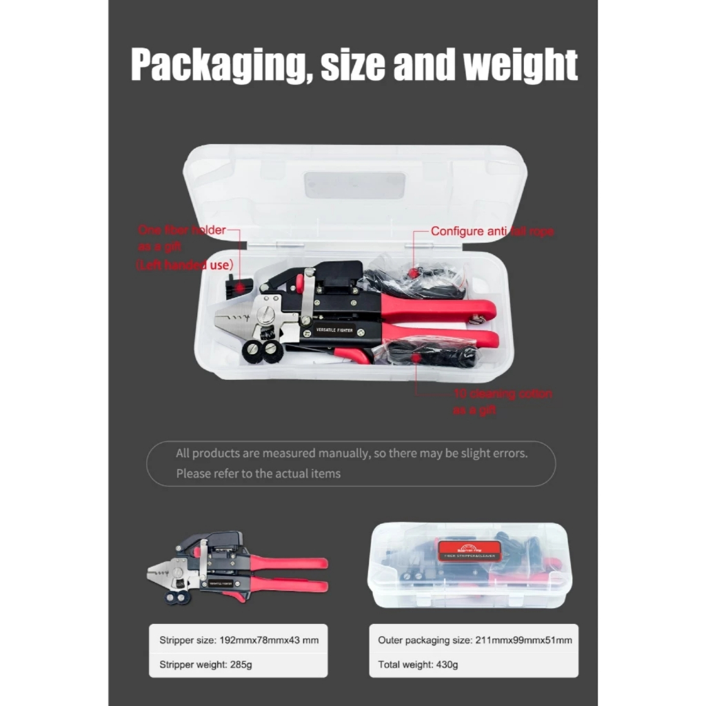 Signal Fire MC-16 Multi-Function Optic Fiber Stripper&One-Step Cleaver Integrated Miller Stripper with Kevlar Scissors - Image 8