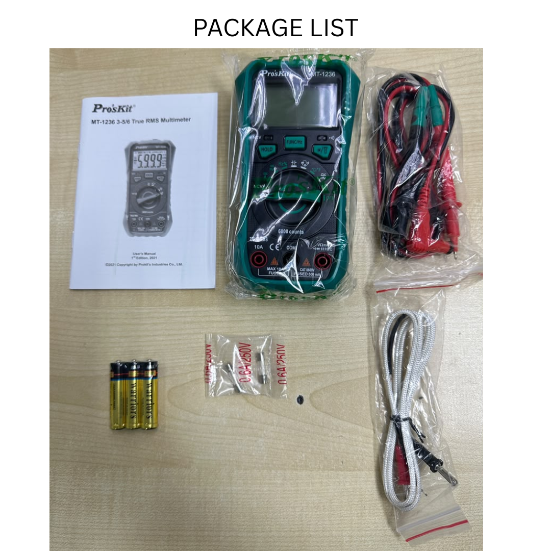 PRO'SKIT TRUE-RMS Digital Multimeter MT-1236 - Image 9