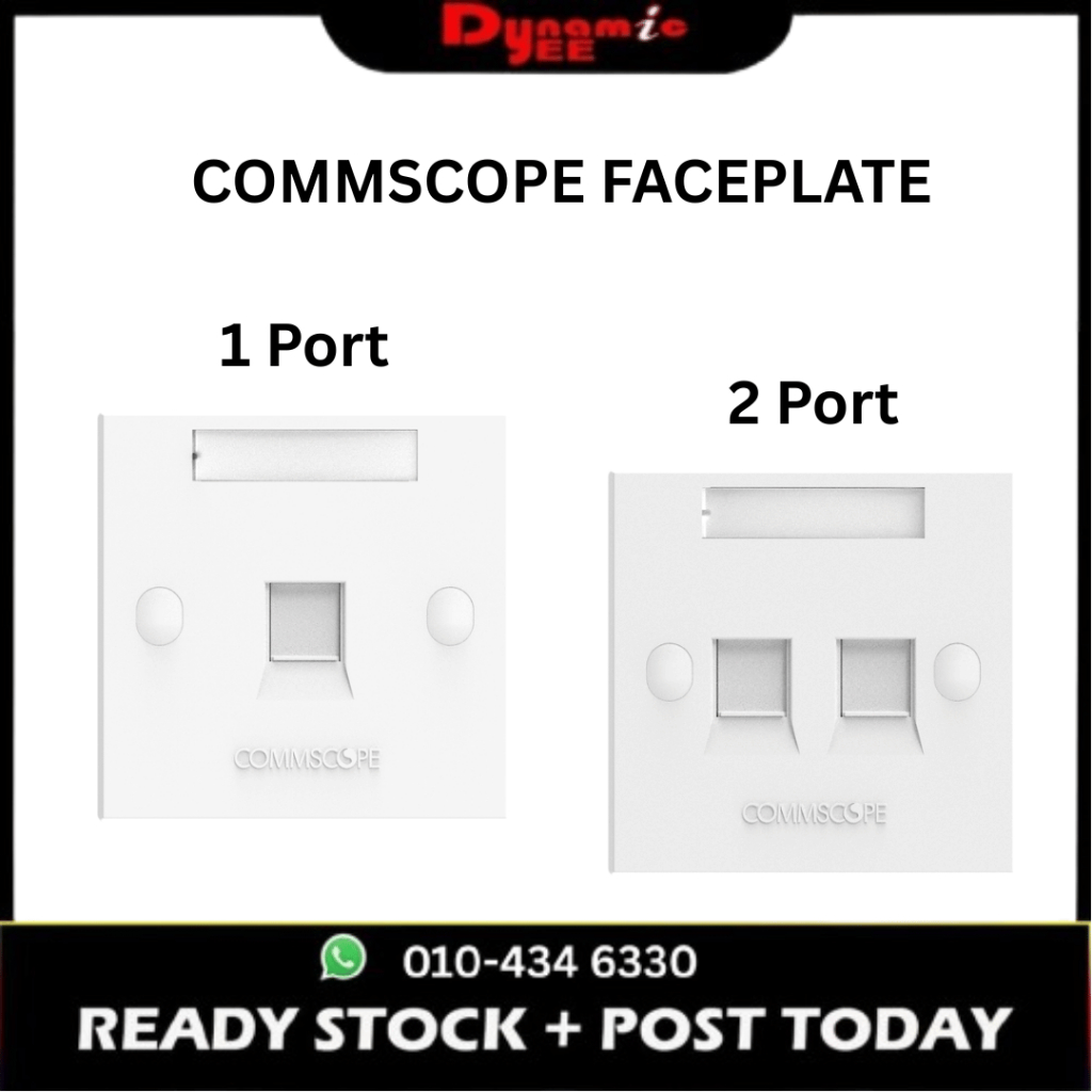 COMMSCOPE RJ45 ONE PORT, TWO PORT FACEPLATE NETWORK LAN FW30