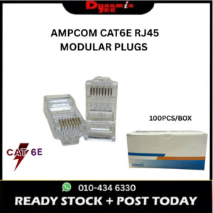 AMPCOM RJ45 MODULAR PLUGS NETWORK CONNECTOR GOLD PLATED CAT6E 100PCS/BOX RJ201