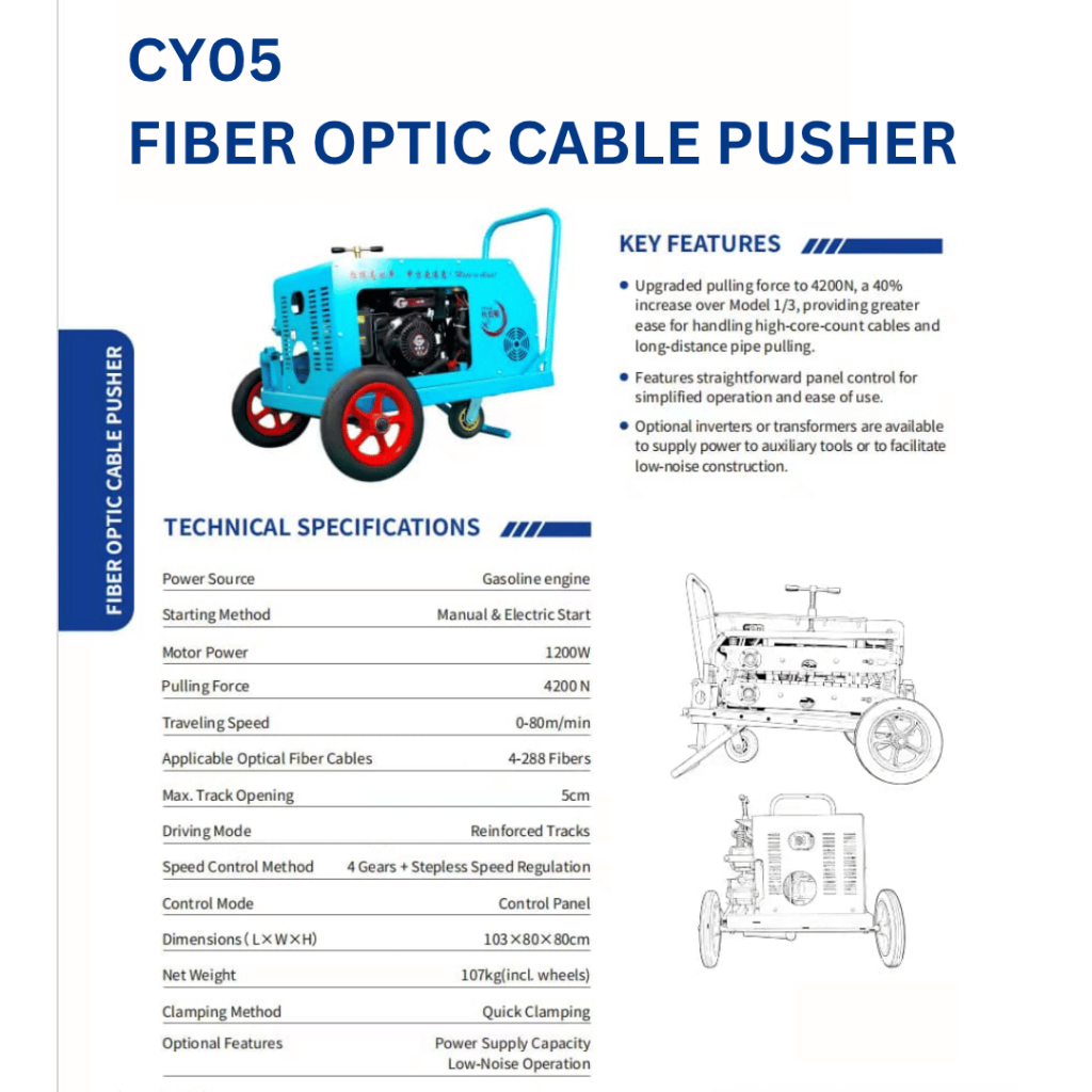 Cable/Fiber Tractor Pulling Pushing Machine Optical Cable Tractor Machine 4200N OCT101 - Image 4