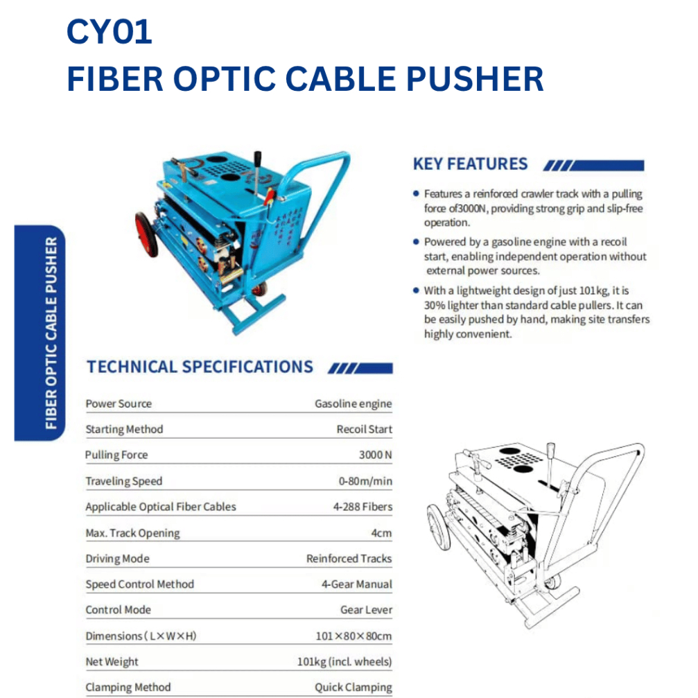 Cable/Fiber Tractor Pulling Pushing Machine Optical Cable Tractor Machine 3000N OCT101 - Image 2