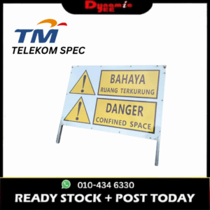 TM SAFETY SIGNAGE TELEKOM SIGNBOARD 'CONFINED SPACE'(NORMAL REFLECTIVE) TMSB101