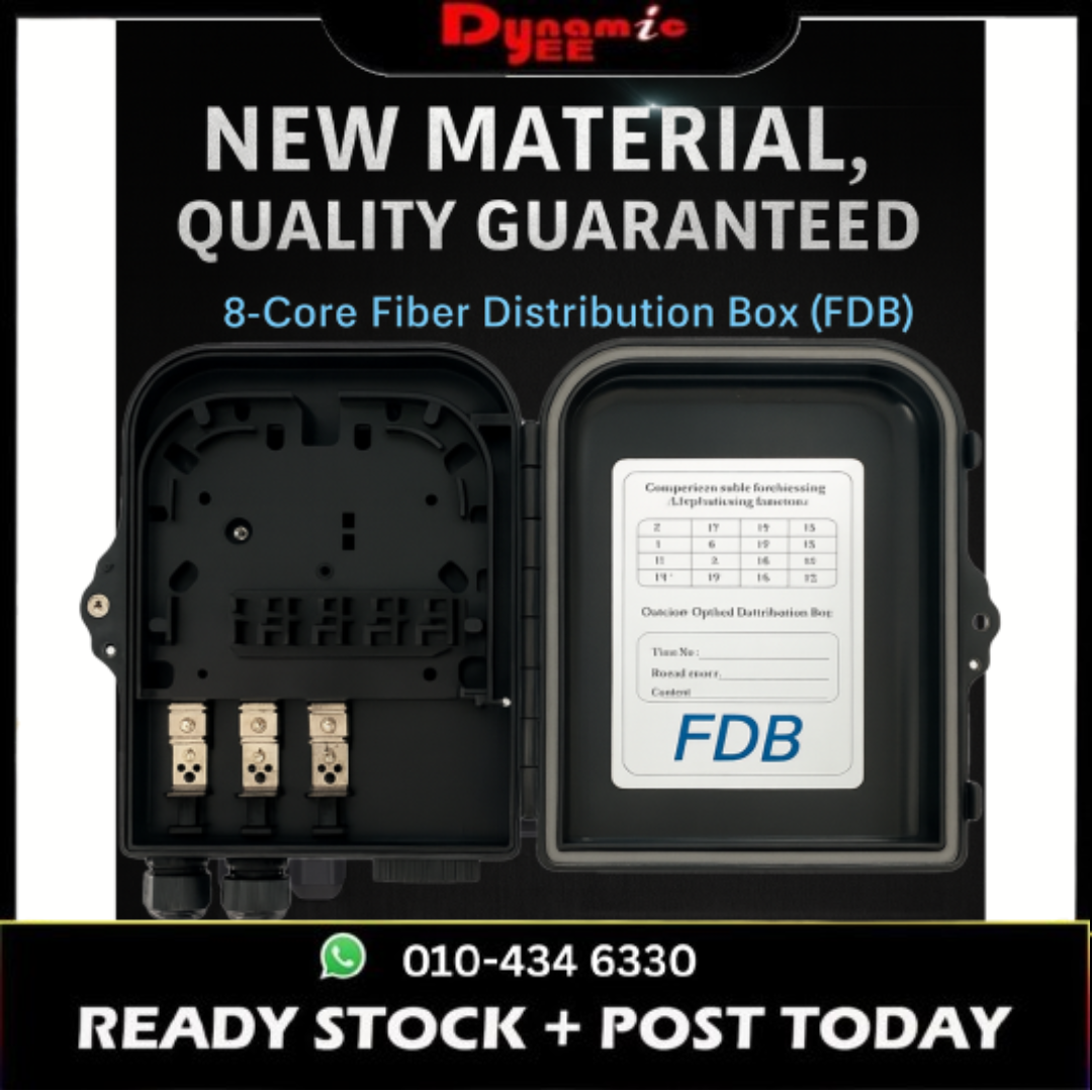 8 Core Optical Fiber Distribution Box ABS Wall Mount FTTH Fiber Distribution Box / Fiber Splitter Box FDB501