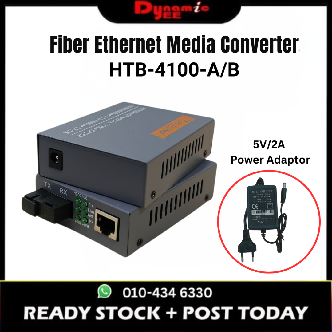 1 Pair HTB-4100AB 10/100/1000M 3KM Simplex Fiber Optic RJ45 Ethernet Media Converter Fiber Optic Transceiver CON102