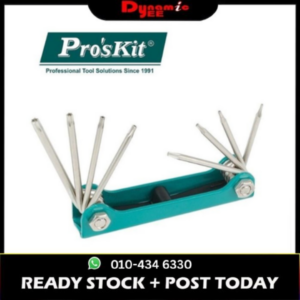 PRO'SKIT 8pcs Folding Tamper-proof Star Key Wrench Set (T5, T6, T7, T8, T9H, T10H, T15H, T20H) 8PK-021T