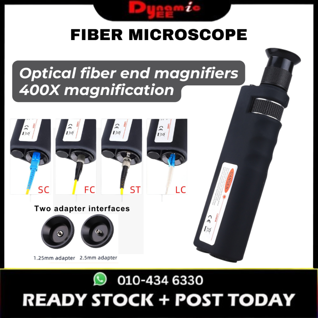 Handheld Optical Fiber End Face Magnifier 400X Multiples Fiber Inspection Microscope OFM101