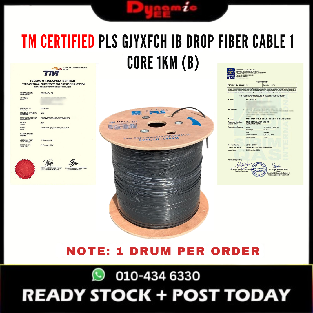 TM CERTIFIED PLS FTTH IB DROP FIBER Cable Outdoor 1 Core GJYXFCH IB803