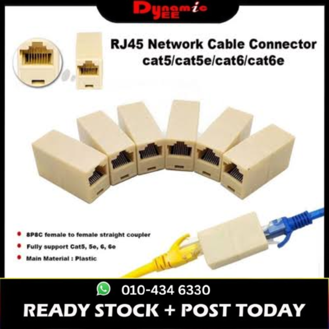 RJ45 CAT5 / CAT6 Network LAN Cable Extender Plug Coupler Joiner Joint Connector 8P8C CA101
