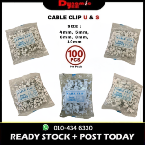 Cable Clip 4mm, 5mm, 6mm, 10mm 100pcs (for ib drop cable, microduct, RG6 cable, astro mytv cable, ug indoor cable) CC101