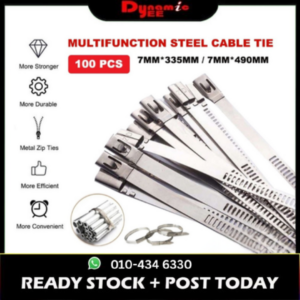 100Pcs Stainless Steel Cable Tie 7mm Ladder Type Strong Metal Cable Binding Ladder Cable Tie TM Spec TC101
