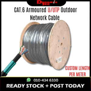 CAT.6 Outdoor Armoured U/UTP LAN Cable, 22AWG, 4 Pairs, Full Copper, TIA/EIA-568B Standard, Model HSYVPY-53, PER METER TCP101