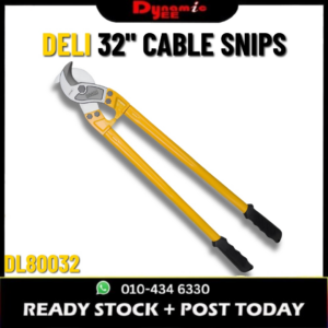 DELI 800mm 32 Inch Heavy Duty Cable Cutter C55 Carbon Steel PVC Handle Wire Cutter Copper Aluminium Cable Snips DL80032