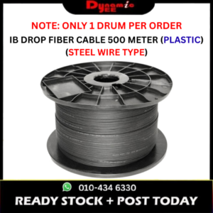 FTTH 1 Core Outdoor IB Drop Fiber Cable (steel wire type) (White Core) 500m GJYXCH -1B6a2 G657A2 IB701