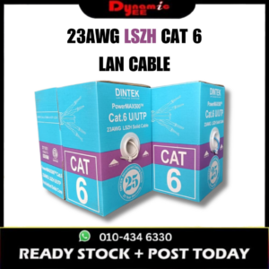 DINTEK LSZH Cat.6 U/UTP Solid Cable 23AWG (Blue/Light Gray) -305M/Box