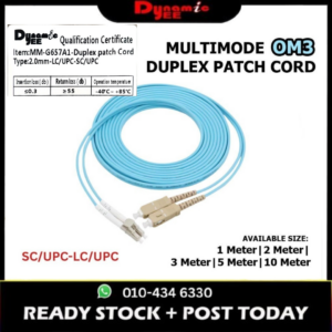 Patch Cord Multimode OM3 SC/UPC-LC/UPC Duplex 2.0mm PCM101