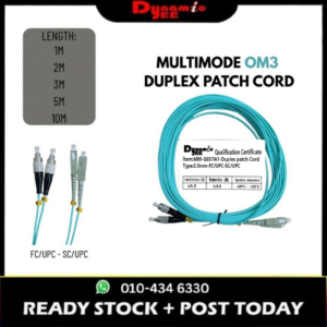 OM3 DUPLEX Multimode Fiber Patch Cord Cable FC/UPC-SC/UPC 2.0mm AQUA (1|2|3|5|10M) PCM101