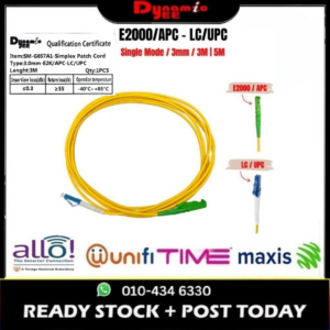 Patch Cord Single Mode E2K/APC - LC/UPC Simplex 3.0mm PC502