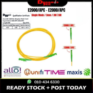 Patch Cord Single mode E2K/APC - E2K/APC Simplex  3.0mm PC502