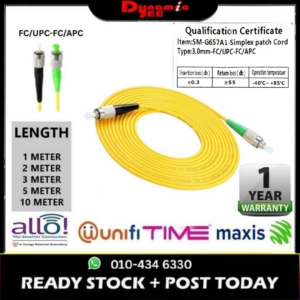 Patch Cord Single Mode FC/UPC-FC/APC Simplex 3.0 PC201