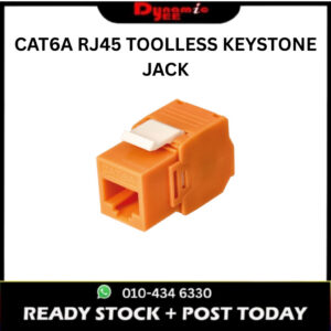 CAT6A RJ45 TOOLLESS KEYSTONE JACK MODULAR PLUGS NETWORK CONNECTOR (ORANGE) RJ205