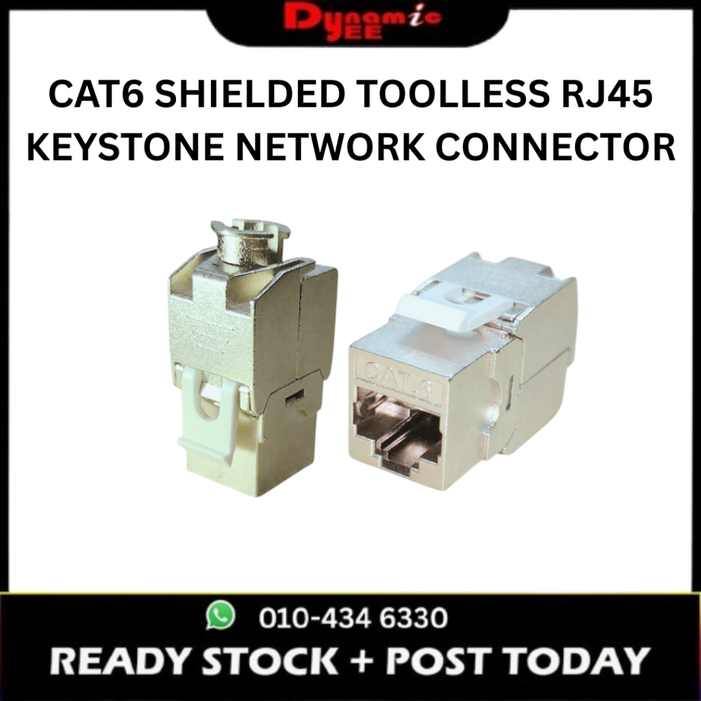 CAT6 SHIELDED TOOLLESS RJ45 KEYSTONE JACK MODULAR PLUGS NETWORK CONNECTOR RJ206
