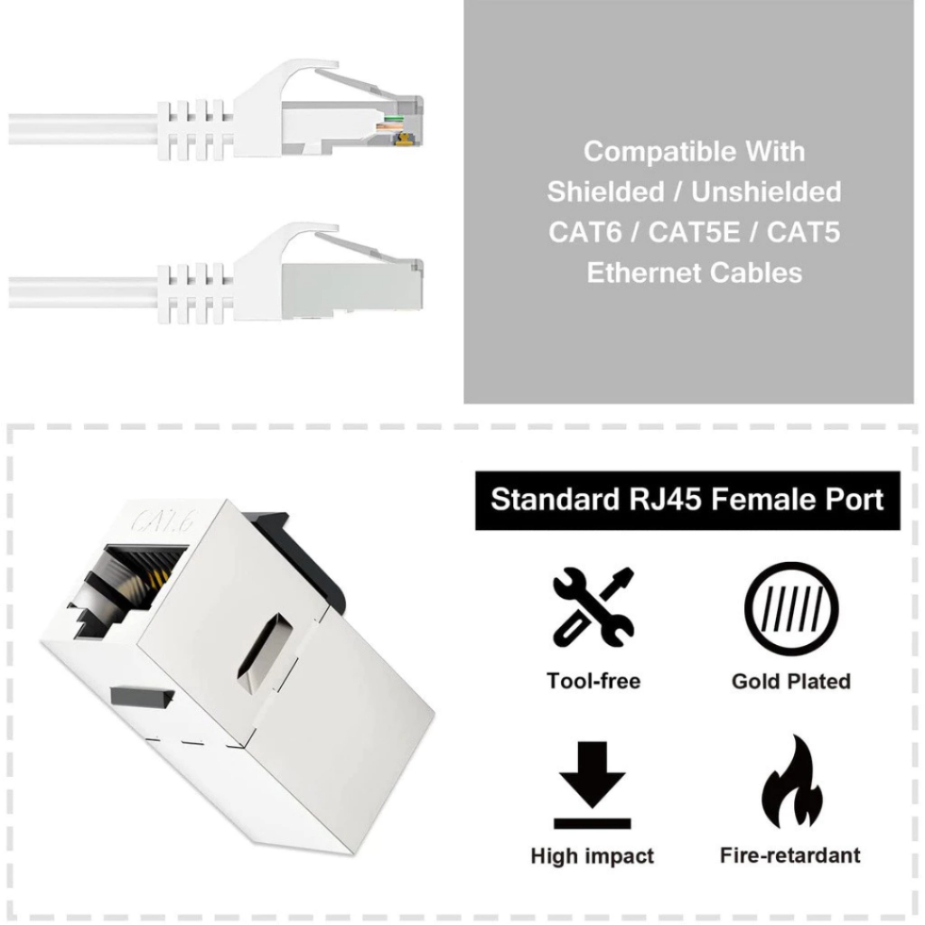 CAT6 SHIELDED 1 TO 1 LAN ETHERNET RJ45 CONNECTOR ADAPTER CA102 - Image 7